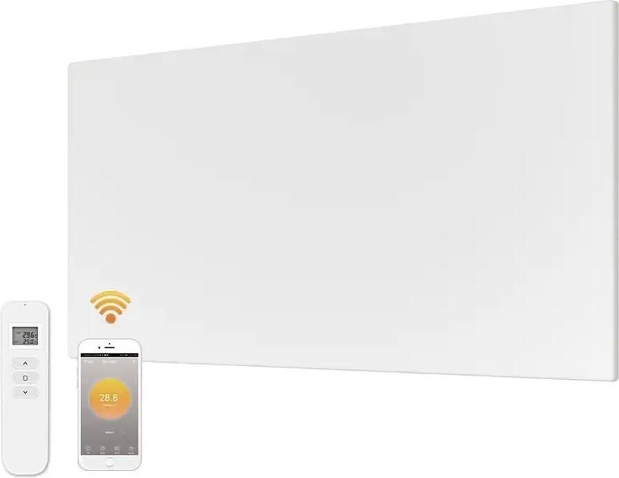 Slimmeheater Luxe infrarood paneel WiFi Wit 75 x 119 cm 900 Watt