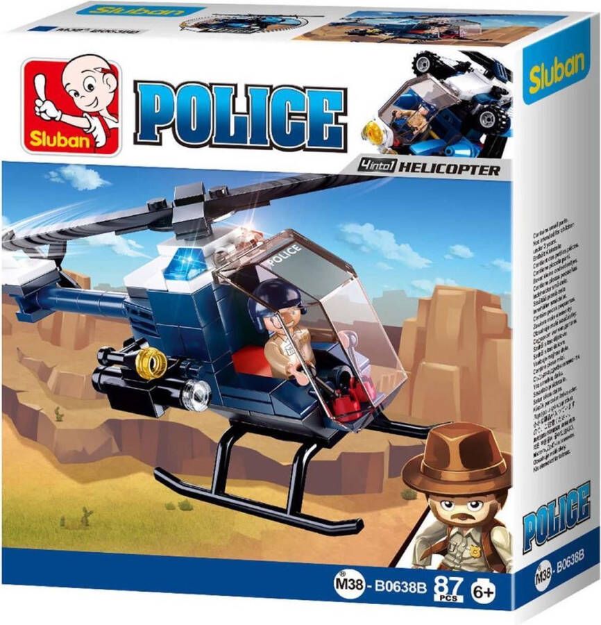 Sluban Police: Helikopter Donkerblauw (m38-b0638b)