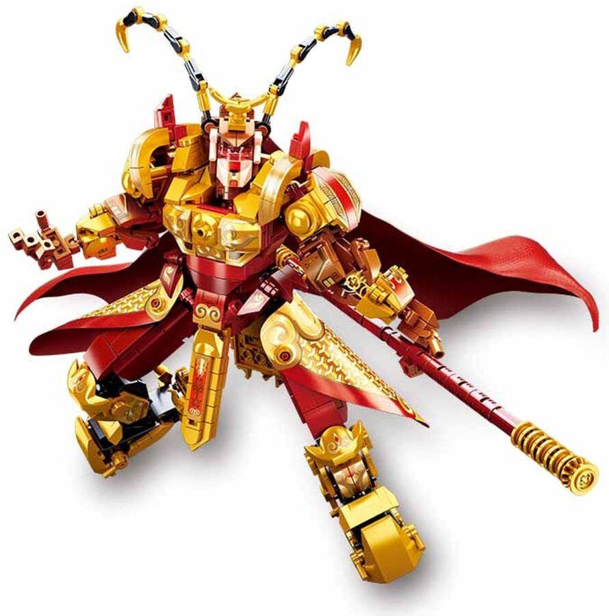 Sluban Wukong Goku Monkie kid Monkey King Draak krijger Classic Icons Creator speelgoed technic robot bouwpakket voor jongens kinderen Bekend van Black Myth PS5 & Dragonball 615 bouwstenen (compatibel met Mould King of Lego stenen)