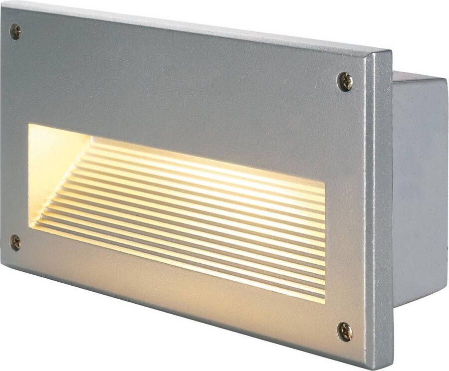 SLV buiten wandlamp Brick Downunder E14 zilvergrijs