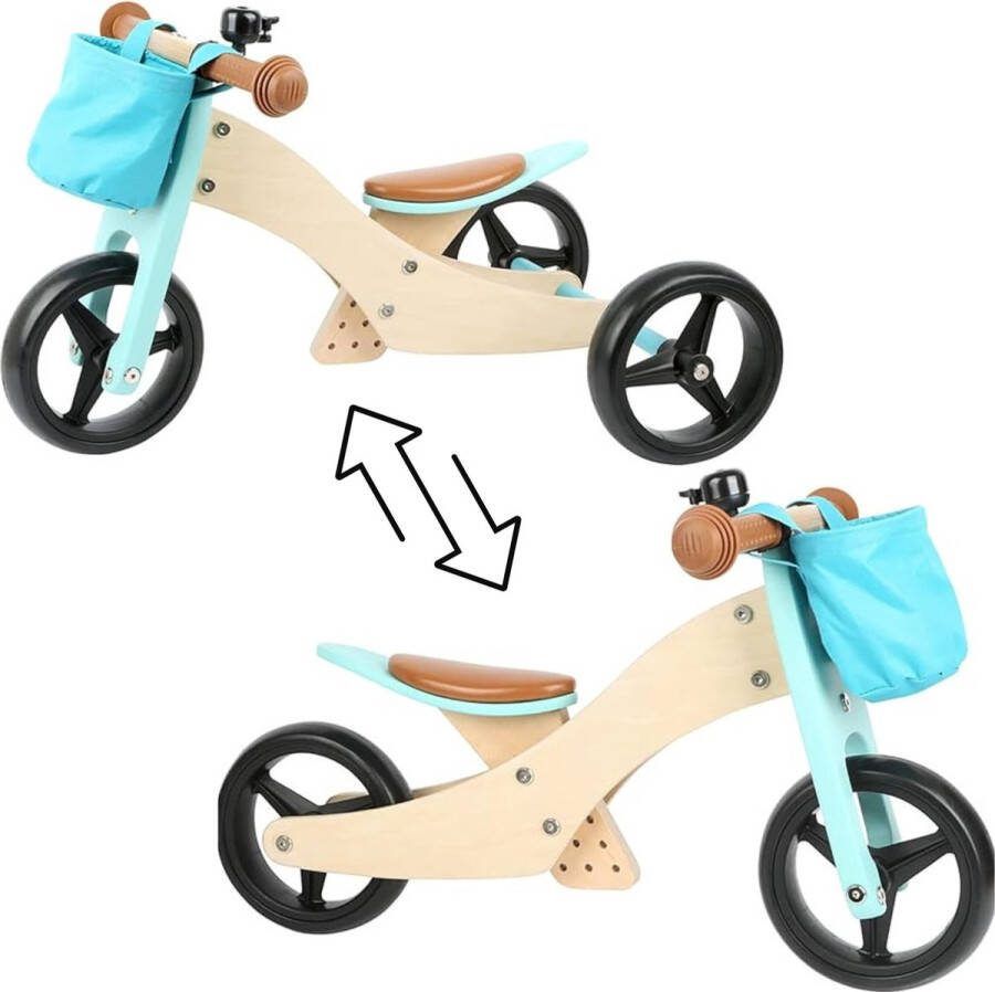 Small Foot by Legler Houten loopfiets 2 in 1 twee en driewieler Verstelbaar zadel Loopfiets 1 jaar