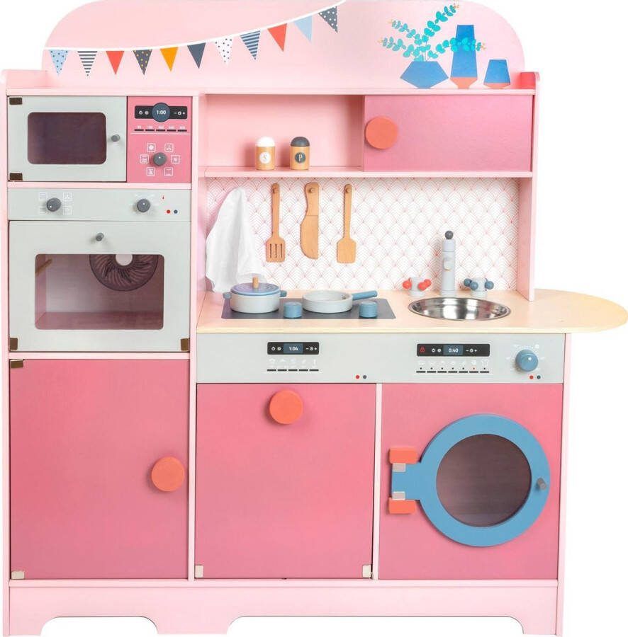 Small foot Houten Speelkeuken Gourmet Roze 12dlg