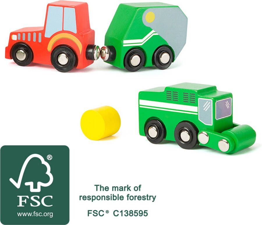 Small Foot Company boerderij voertuigen Set Houten speelgoed vanaf 3 jaar