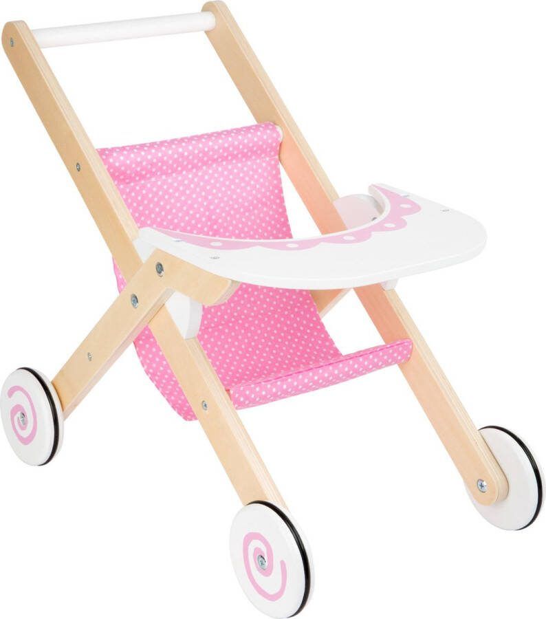 Small Foot Company Poppen Buggy + houten wielen Houten speelgoed vanaf 3 jaar