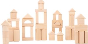 Small Foot Company Small Foot Houten Blokken 'Naturel' (50 stuks) Houten speelgoed vanaf 1 jaar