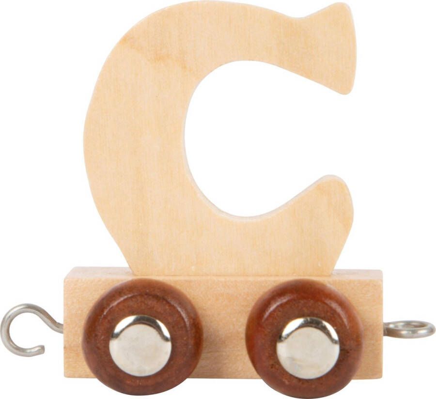 Small Foot treinkarretje letter C hout beige 5 x 3 5 x 6 cm