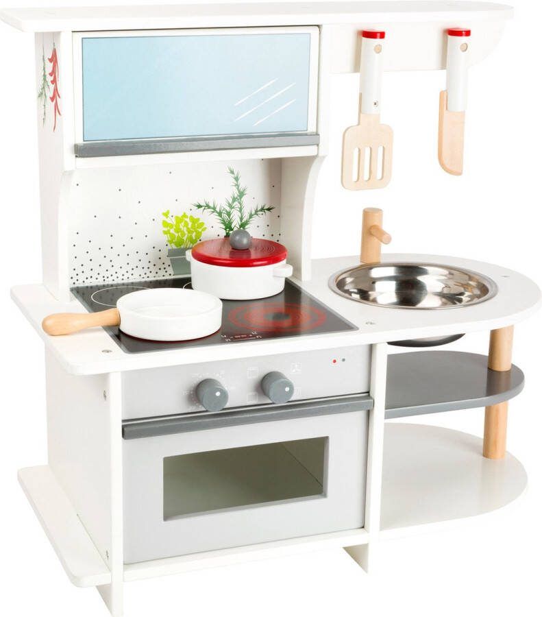Small Foot houten kinderkeuken wit grijs 45 x 22 x 42 cm