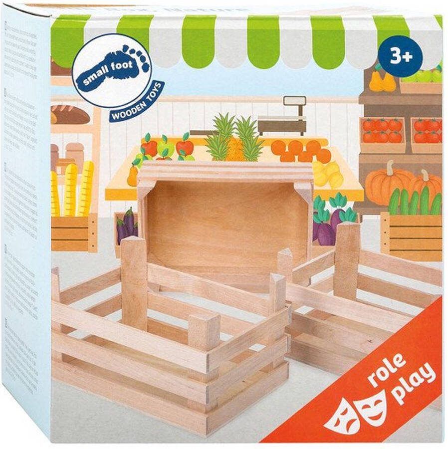Small foot Houten Kratjes Groot 18x12x9 5cm Set van 3
