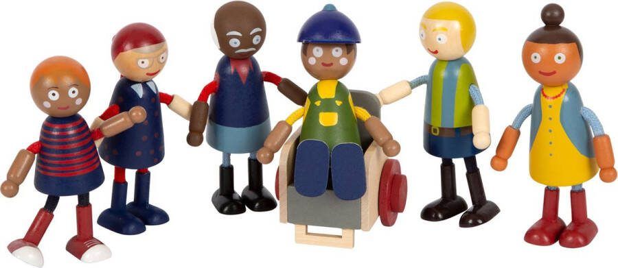 Small foot Houten Poppenhuis Familie met Rolstoel 6st