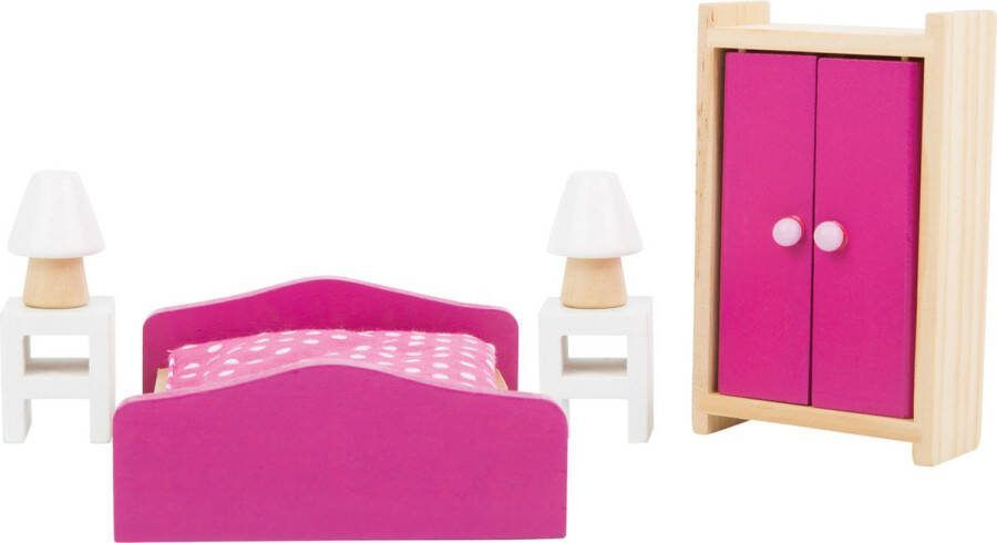 Small foot Houten Poppenhuis Meubeltjes Slaapkamer 6dlg