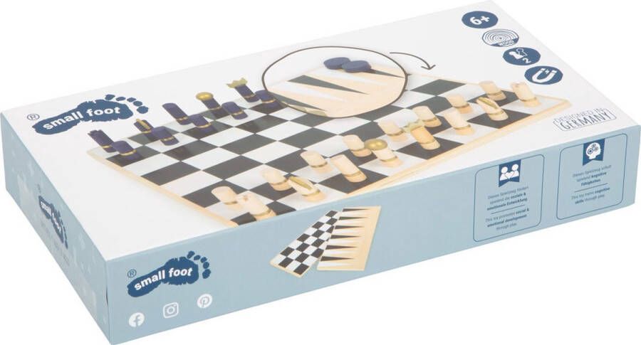 Small foot schaak en backgammmon spel (golden edition)