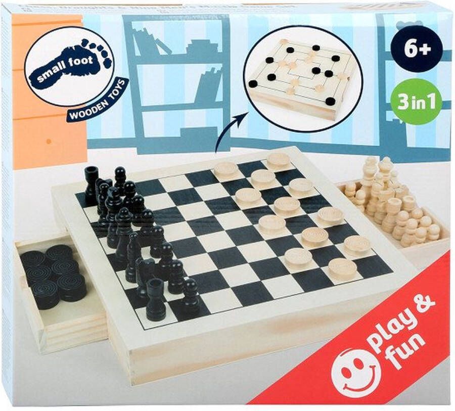 Small Foot Company small foot Chess Draughts & Nine Men's Morris Game Set