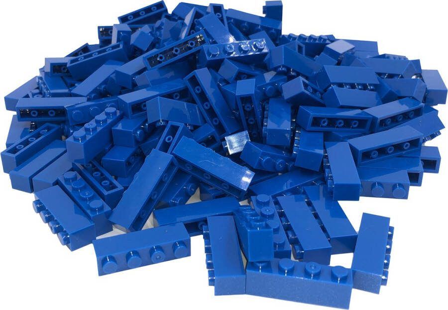 SmallBricks 100 Bouwstenen 1x4 Blauw Compatibel met Lego Classic Keuze uit vele kleuren
