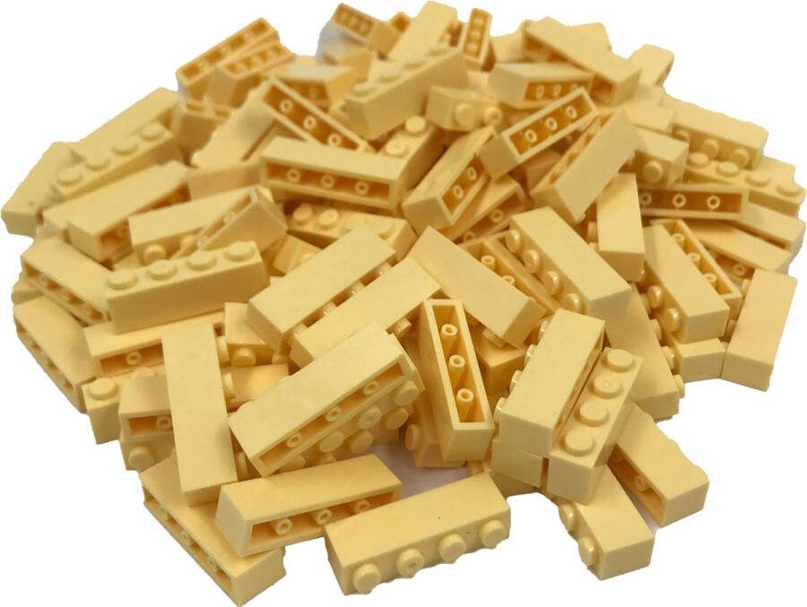 SmallBricks 100 Bouwstenen 1x4 Lichtgeel Compatibel met Lego Classic Keuze uit vele kleuren