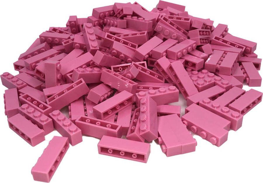 SmallBricks 100 Bouwstenen 1x4 Roze Compatibel met Lego Classic Keuze uit vele kleuren