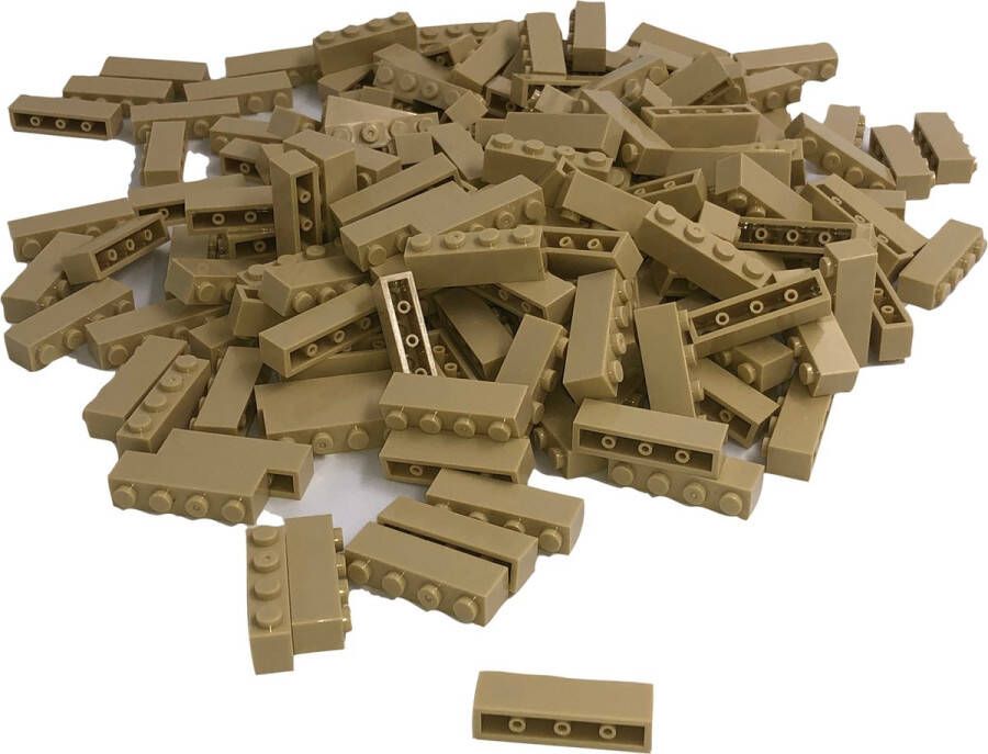 SmallBricks 100 Bouwstenen 1x4 Tan Compatibel met Lego Classic Keuze uit vele kleuren