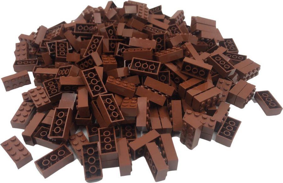 SmallBricks 100 Bouwstenen 2x4 Bruin Compatibel met Lego Classic Keuze uit vele kleuren