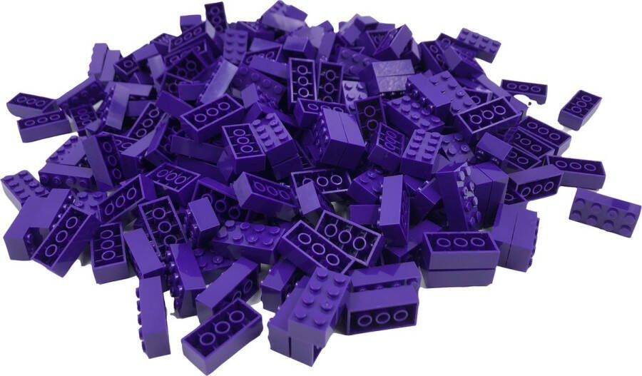 SmallBricks 100 Bouwstenen 2x4 Paars Compatibel met Lego Classic Keuze uit vele kleuren