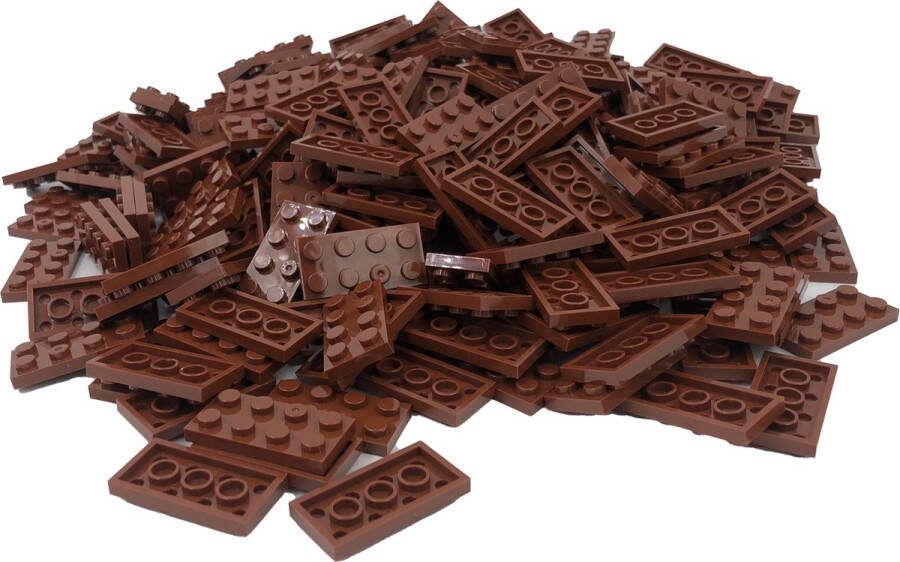 SmallBricks 100 Bouwstenen 2x4 plate Bruin Compatibel met Lego Classic Keuze uit vele kleuren