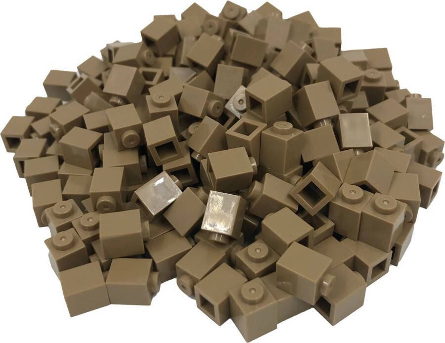 SmallBricks 200 Bouwstenen 1x1 Donkertan Compatibel met Lego Classic Keuze uit vele kleuren