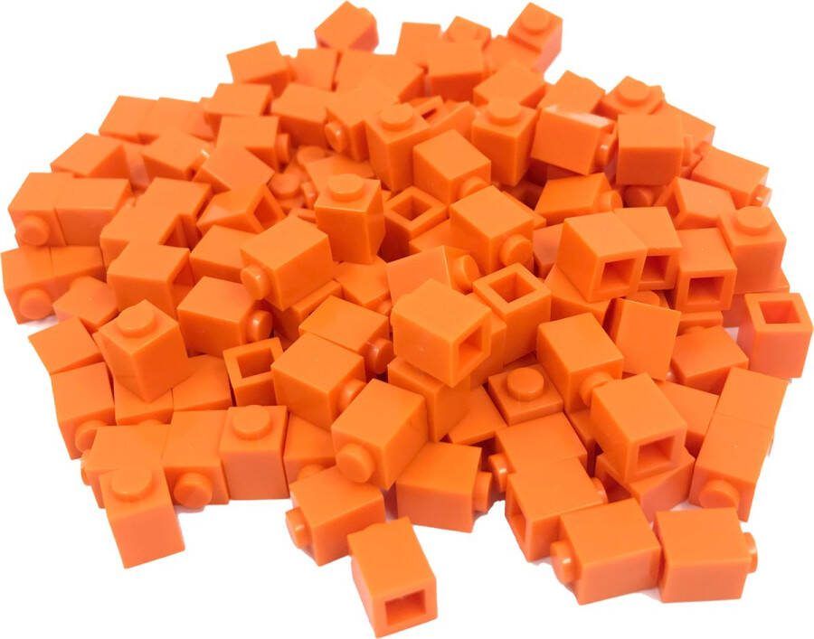 SmallBricks 200 Bouwstenen 1x1 Oranje Compatibel met Lego Classic Keuze uit vele kleuren