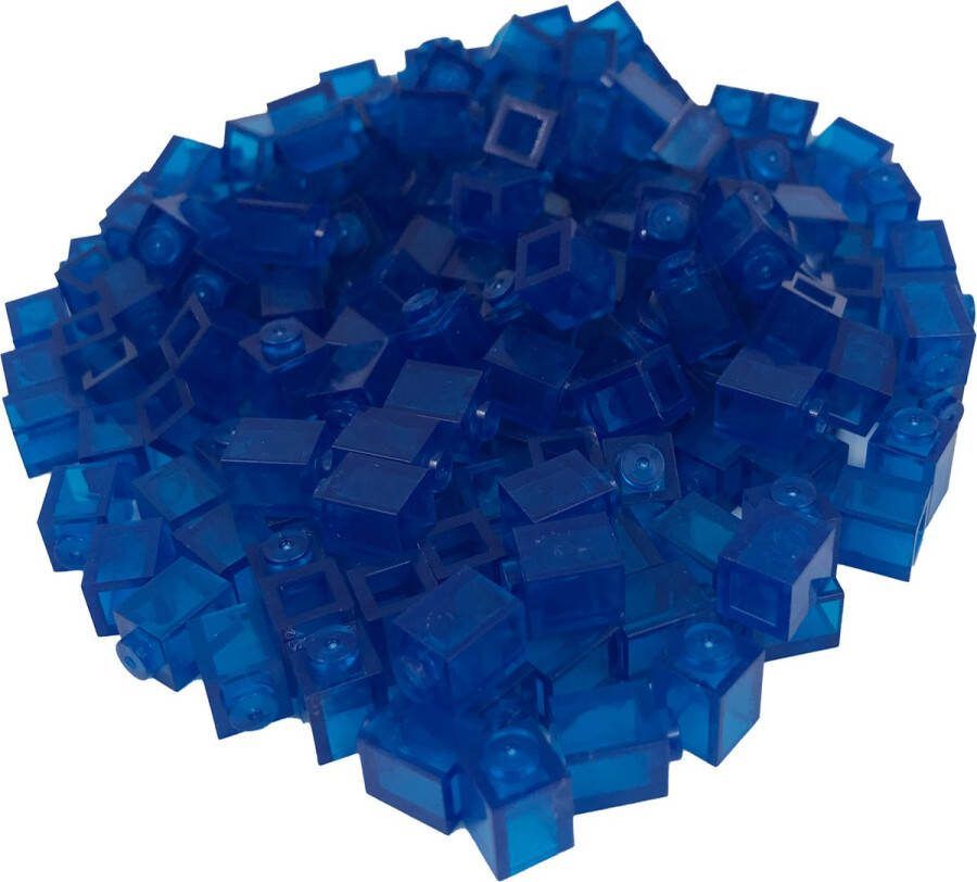 SmallBricks 200 Bouwstenen 1x1 Transparant Blauw Compatibel met Lego Classic Keuze uit vele kleuren