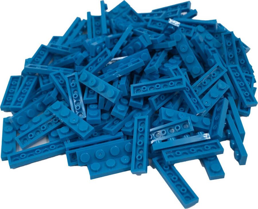 SmallBricks 200 Bouwstenen 1x4 plate Hemelsblauw Compatibel met Lego Classic Keuze uit vele kleuren