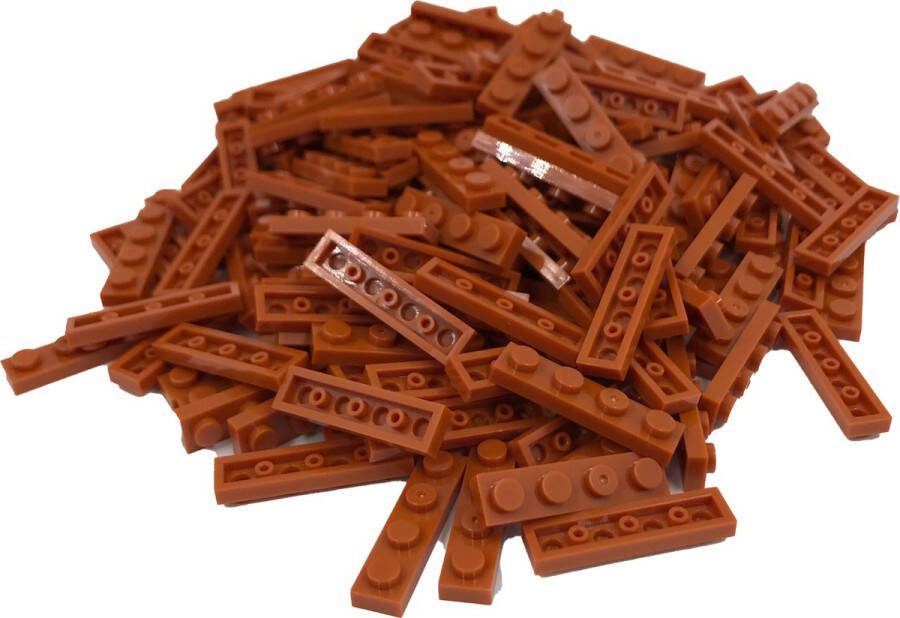 SmallBricks 200 Bouwstenen 1x4 plate Koffie Compatibel met Lego Classic Keuze uit vele kleuren
