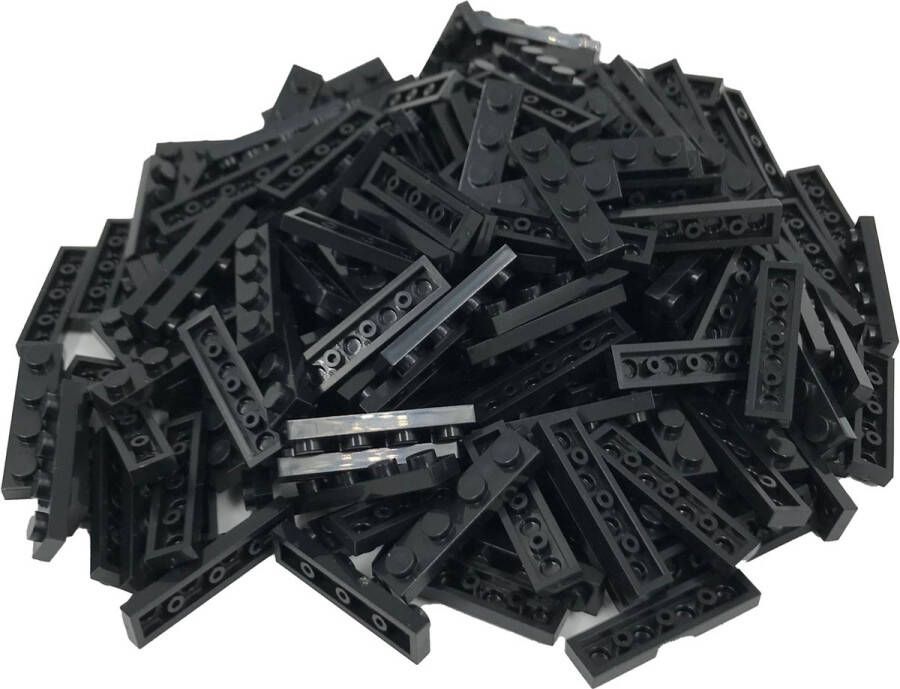 SmallBricks 200 Bouwstenen 1x4 plate Zwart Compatibel met Lego Classic Keuze uit vele kleuren