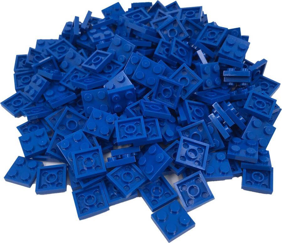 SmallBricks 200 Bouwstenen 2x2 plate Blauw Compatibel met Lego Classic Keuze uit vele kleuren