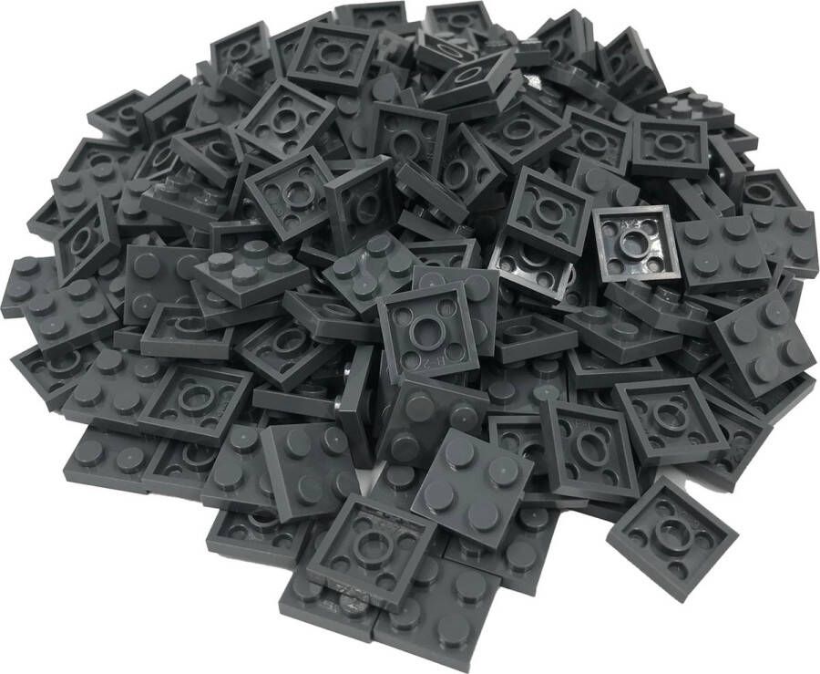 SmallBricks 200 Bouwstenen 2x2 plate Donkergrijs Compatibel met Lego Classic Keuze uit vele kleuren