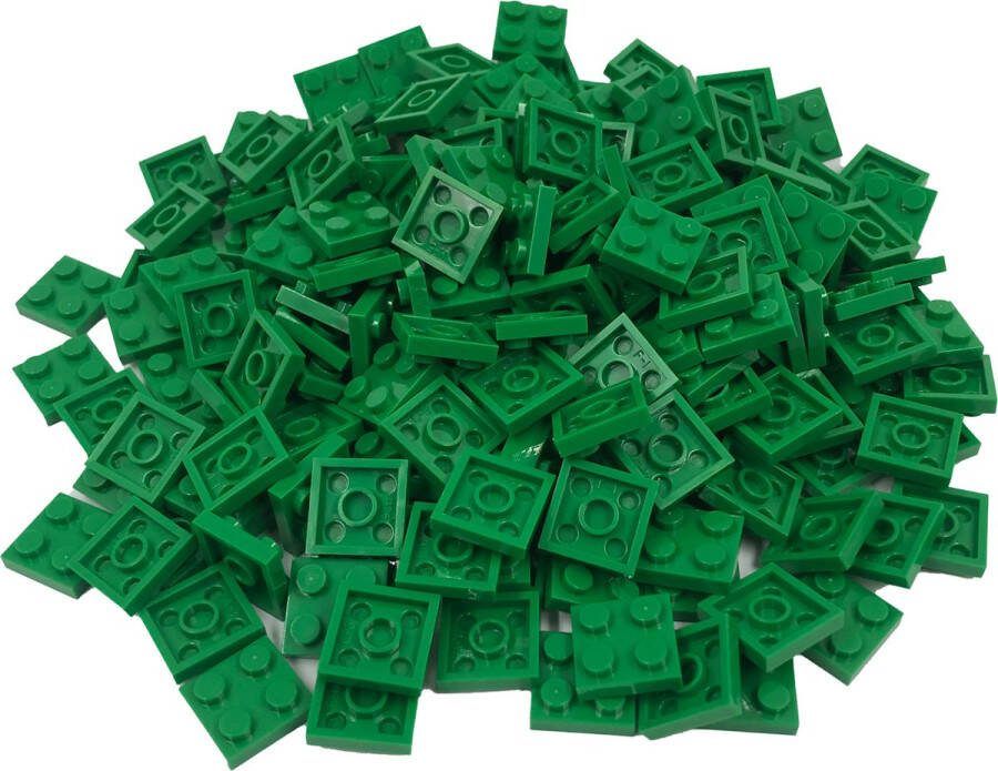 SmallBricks 200 Bouwstenen 2x2 plate Groen Compatibel met Lego Classic Keuze uit vele kleuren