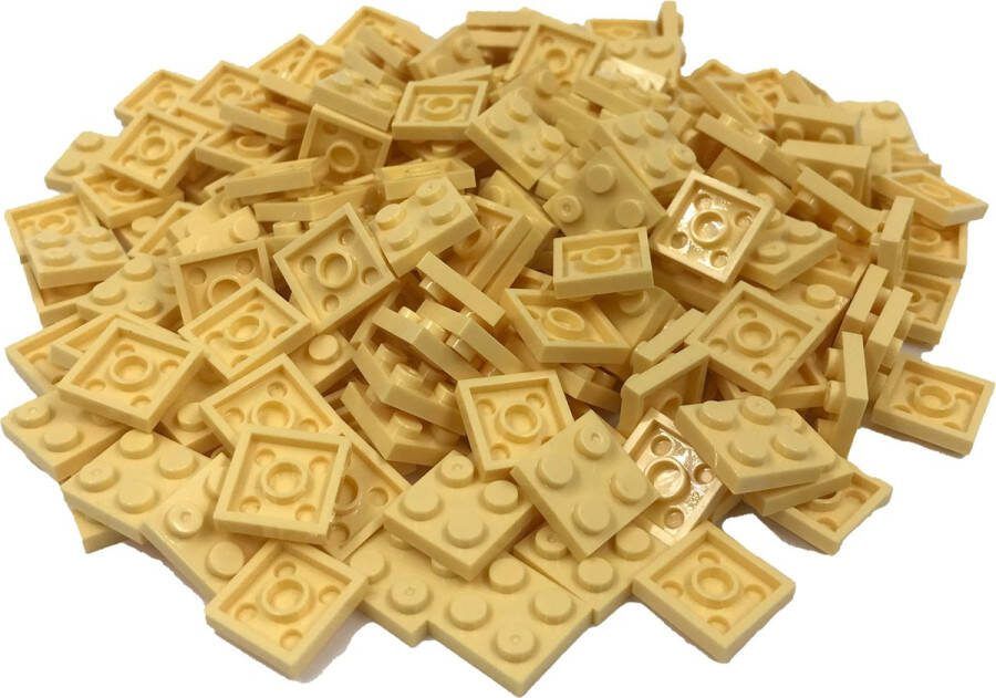 SmallBricks 200 Bouwstenen 2x2 plate Lichtgeel Compatibel met Lego Classic Keuze uit vele kleuren
