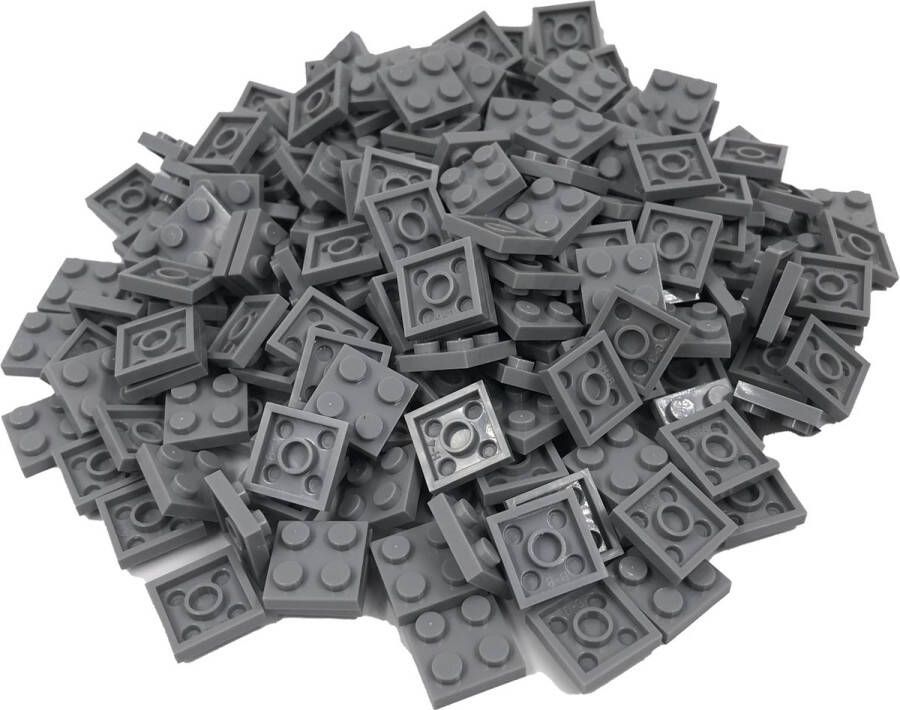 SmallBricks 200 Bouwstenen 2x2 plate Lichtgrijs Compatibel met Lego Classic Keuze uit vele kleuren