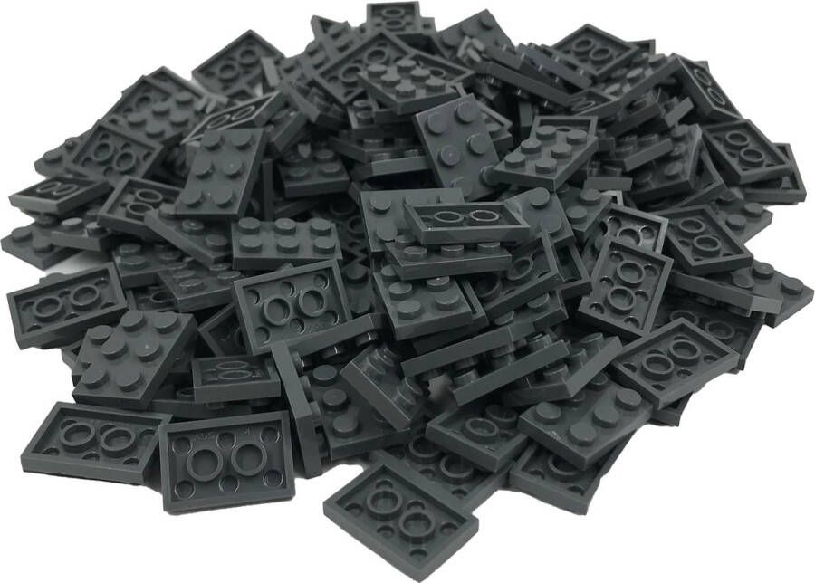 SmallBricks 200 Bouwstenen 2x3 plate Donkergrijs Compatibel met Lego Classic Keuze uit vele kleuren