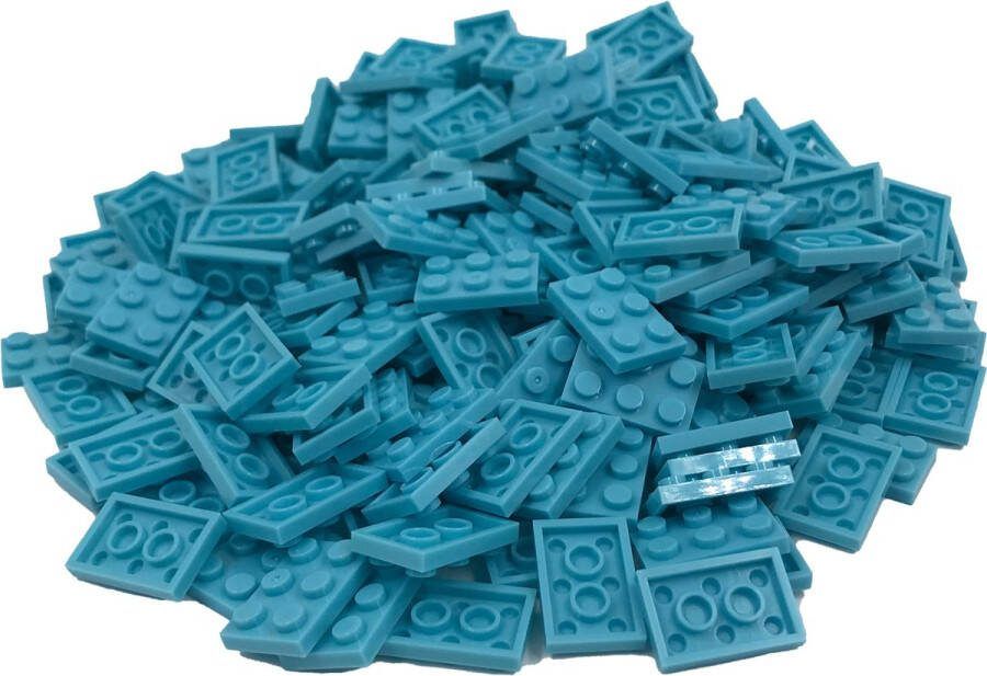 SmallBricks 200 Bouwstenen 2x3 plate Lichtblauw Compatibel met Lego Classic Keuze uit vele kleuren