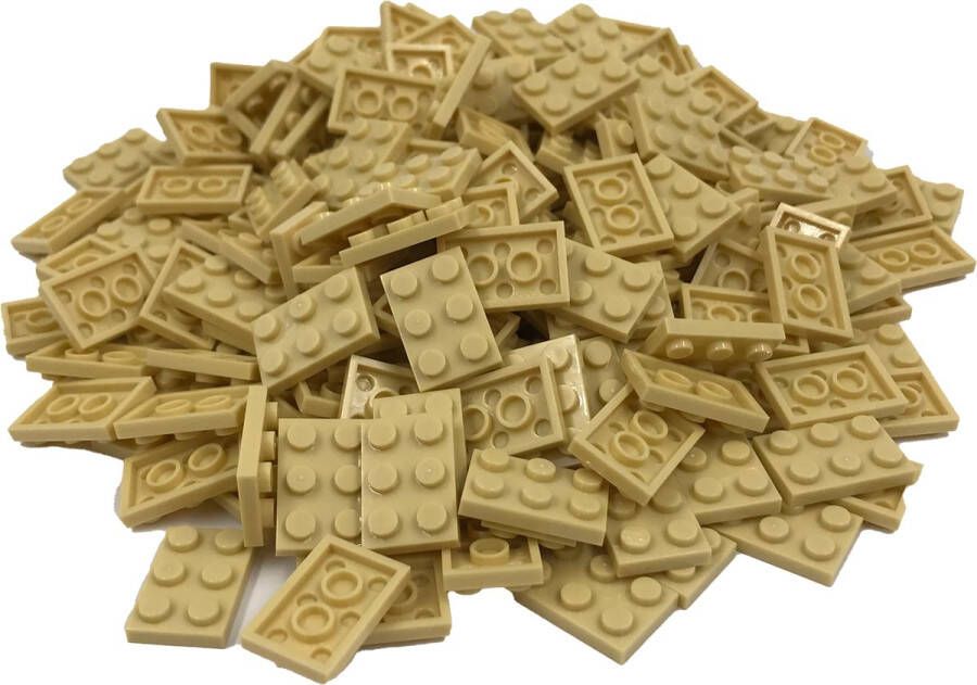 SmallBricks 200 Bouwstenen 2x3 plate Tan Compatibel met Lego Classic Keuze uit vele kleuren