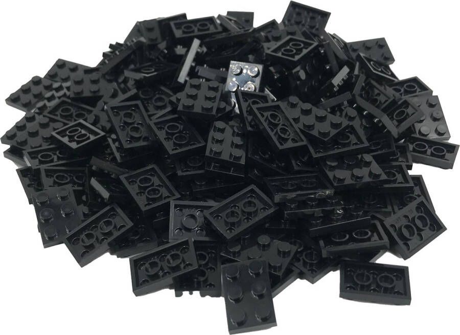 SmallBricks 200 Bouwstenen 2x3 plate Zwart Compatibel met Lego Classic Keuze uit vele kleuren