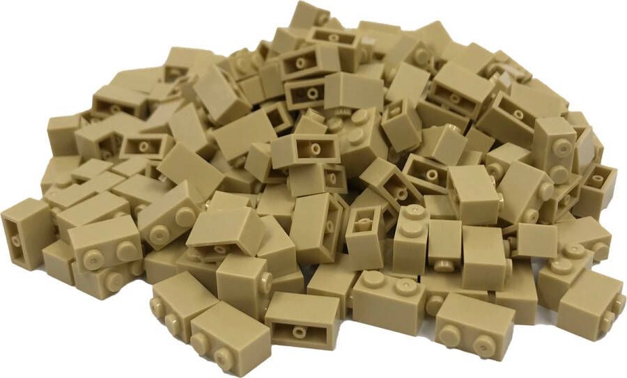 SmallBricks 200 Bouwstenen 1x2 Tan Compatibel met Lego Classic Keuze uit vele kleuren