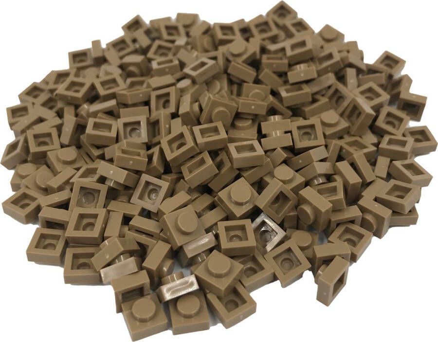 SmallBricks 400 Bouwstenen 1x1 plate Donkertan Compatibel met Lego Classic Keuze uit vele kleuren
