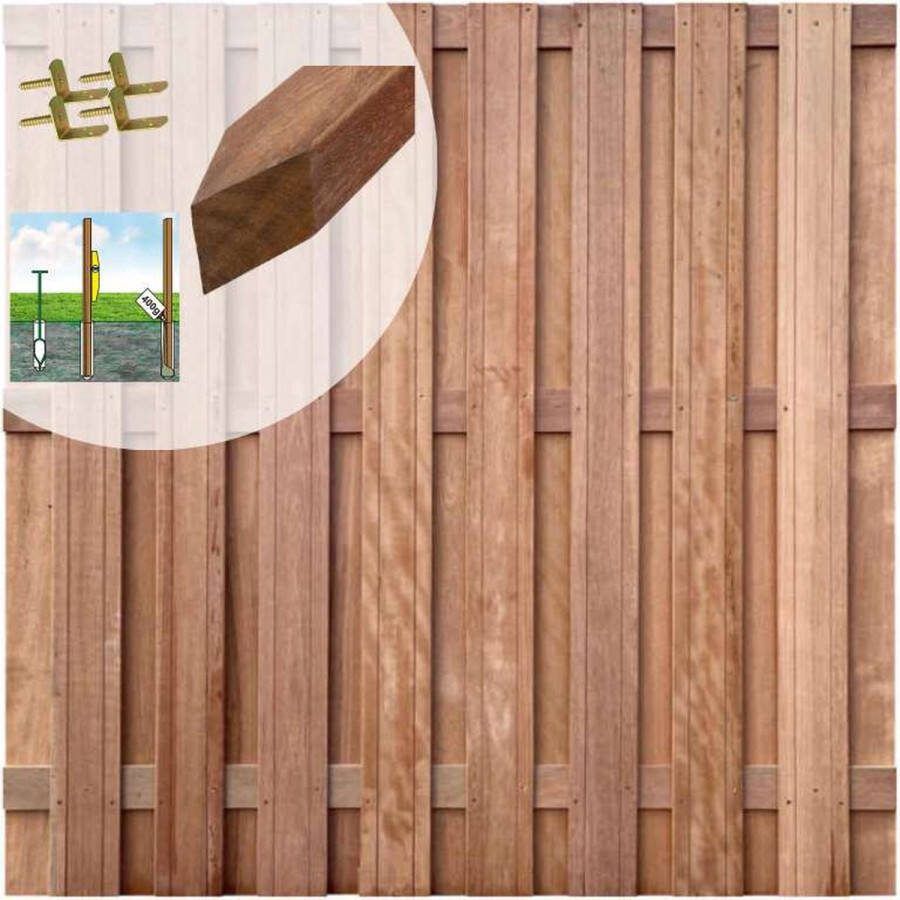 Smaragd Schutting set hardhout keruing recht 15L v-groef (5 74 meter)