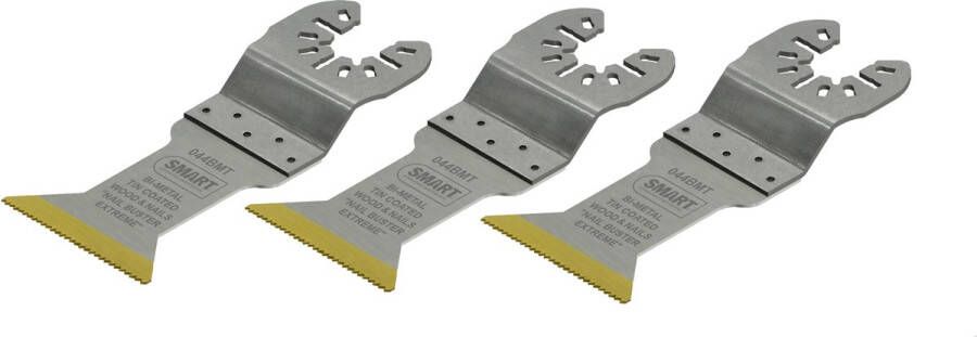 SMART Blades Multitool Zaagblad 44x55mm Bi Metaal Titanium Gecoat Hout Non-ferro Metaal Kunststof 3 stuks