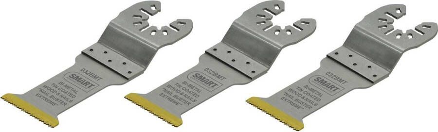 SMART Blades Pro Multitool Zaagblad 32x55mm Bi Metaal Titanium Gecoat Hout Non-ferro Metaal Kunststof 3 stuks