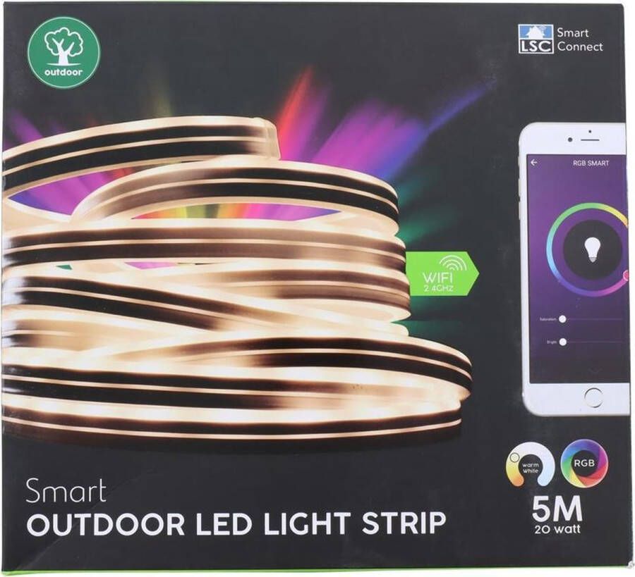 Smart Connect LSC RGB Ledstrip 5m bedienbaar via telefoon Dimbaar Indoor Outdoor