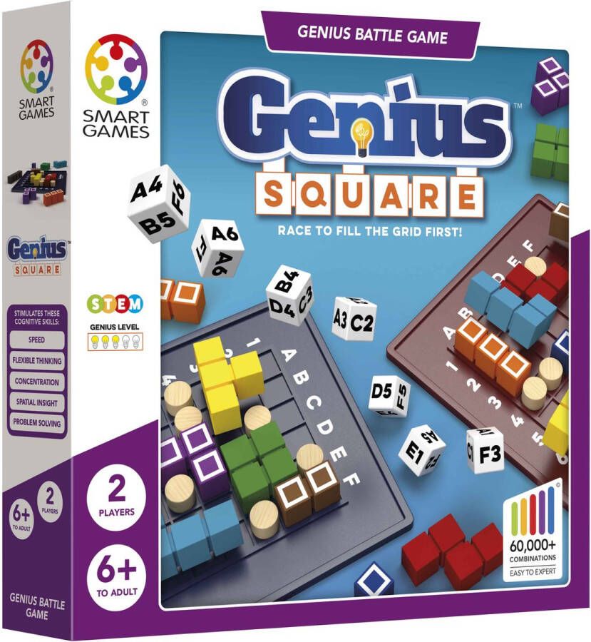 SmartGames The Happy Puzzle Company Genius Square Puzzelspel voor 2 spelers