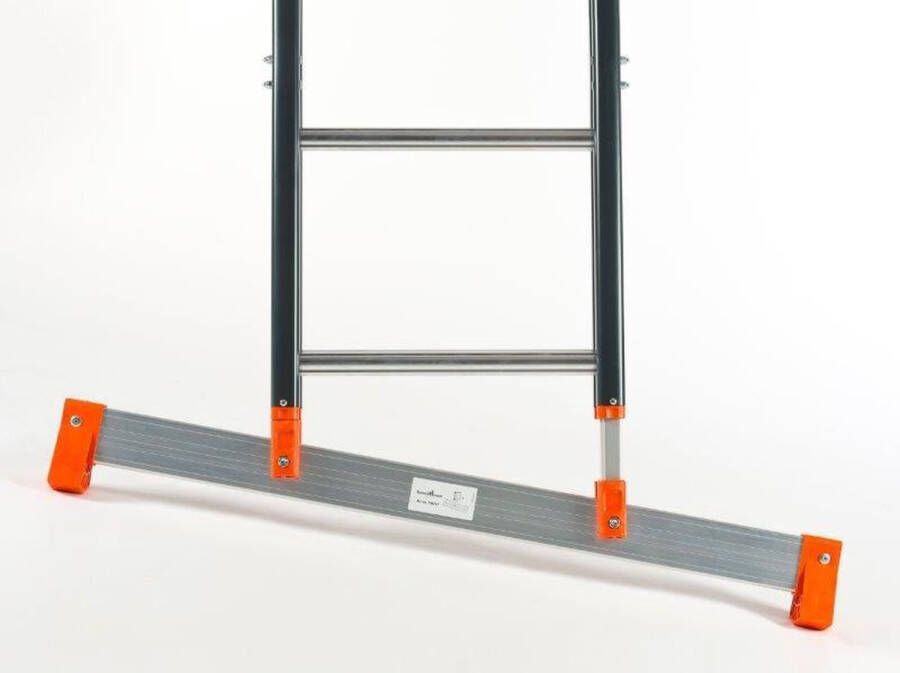 Smart Level Ladder PLUS Schuifladder met Levelingssysteem 3 delig| 3x12 treden Gecoat Leveling System Aluminium Anti slip EN 131-1 + 2 NEN 2484 TÜV en GS gecertificeerd