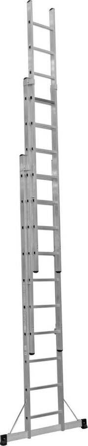 Smart Level Ladder Professionele Schuifladder 3-delig 3x10 treden |Aluminium Anti slip EN 131-1 + 2 NEN 2484 TÜV en GS gecertificeerd