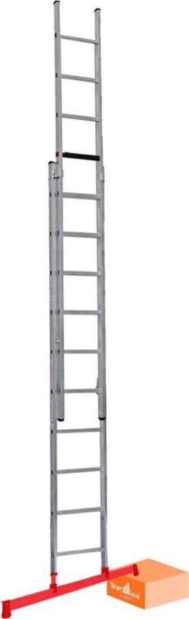 Smart Level Ladder Pro Schuifladder met Levelingssysteem 2 delig 2x10 treden Leveling System Aluminium Anti slip EN 131-1 + 2 NEN 2484 TÜV en GS gecertificeerd