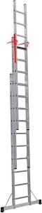 Smart Level Ladder Professionele 3 delige schuifladder met Top Safe Systeem 3 x 12 treden