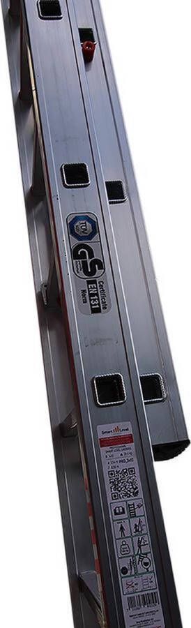 Smart Level Ladder Professionele Schuifladder 2-delig 2x12 treden |Aluminium Anti slip EN 131-1 + 2 NEN 2484 TÜV en GS gecertificeerd